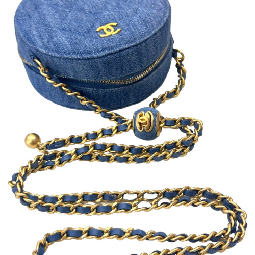 Chanel Mini Round Bag Denim