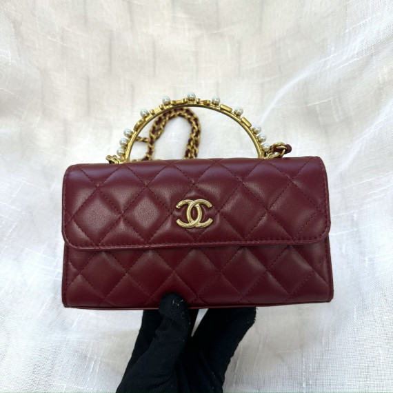 Chanel Pearl Handle Chain Purse