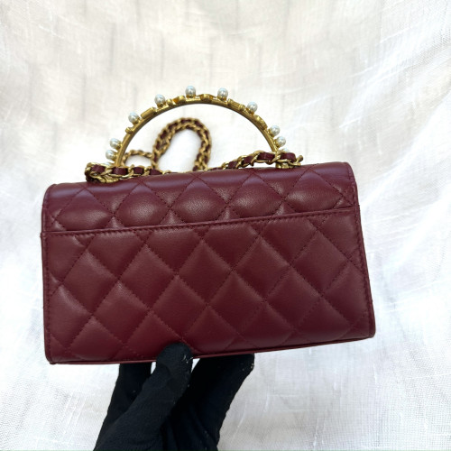 Chanel Pearl Handle Chain Purse