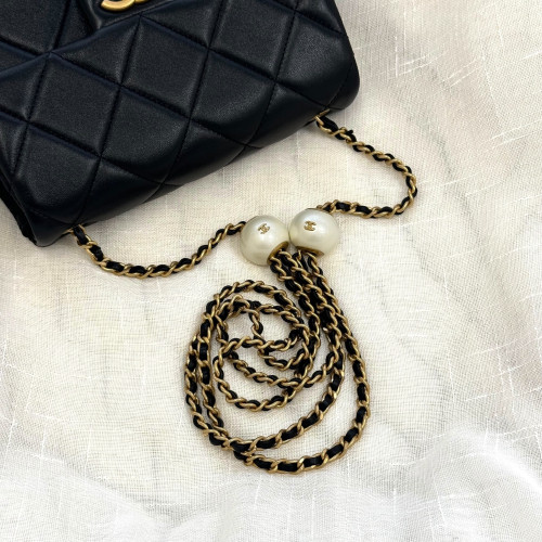 Chanel Double Pearl Chain Flap