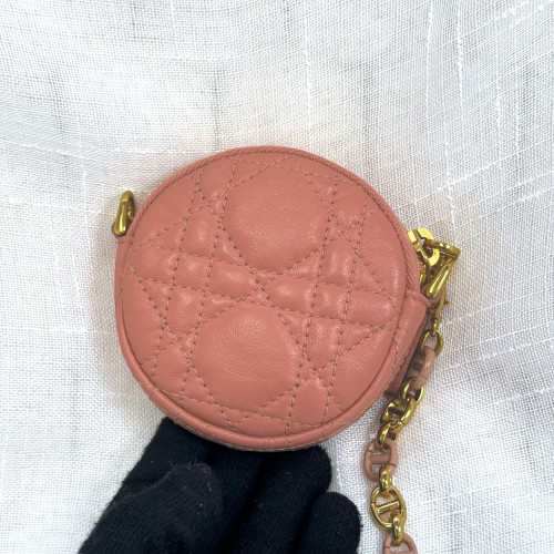 Dior Caro Round Pouch With Chain