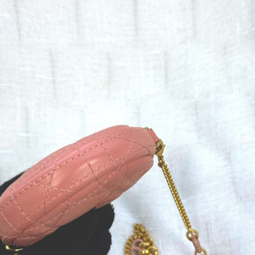 Dior Caro Round Pouch With Chain