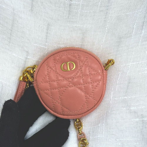 Dior Caro Round Pouch With Chain