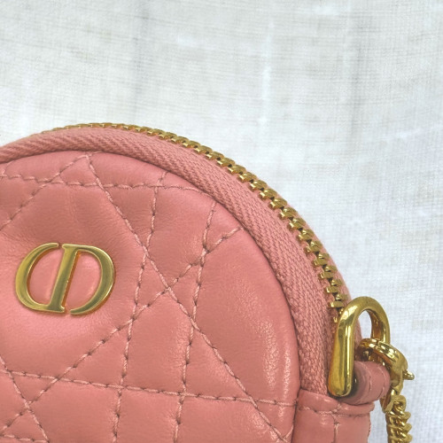 Dior Caro Round Pouch With Chain