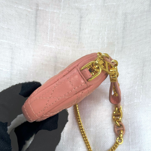 Dior Caro Round Pouch With Chain