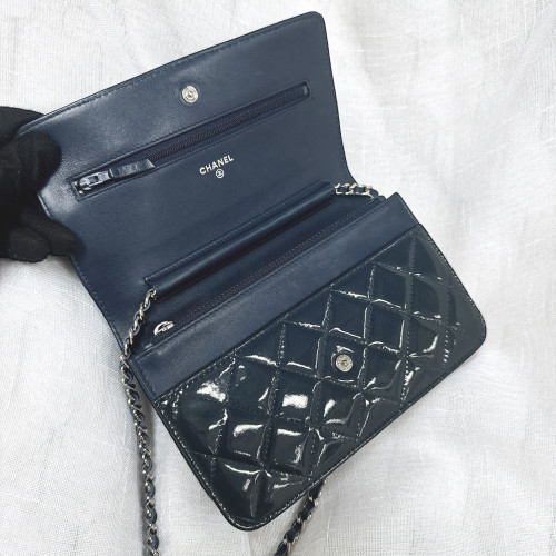 Chanel Patent Wallet On Chain