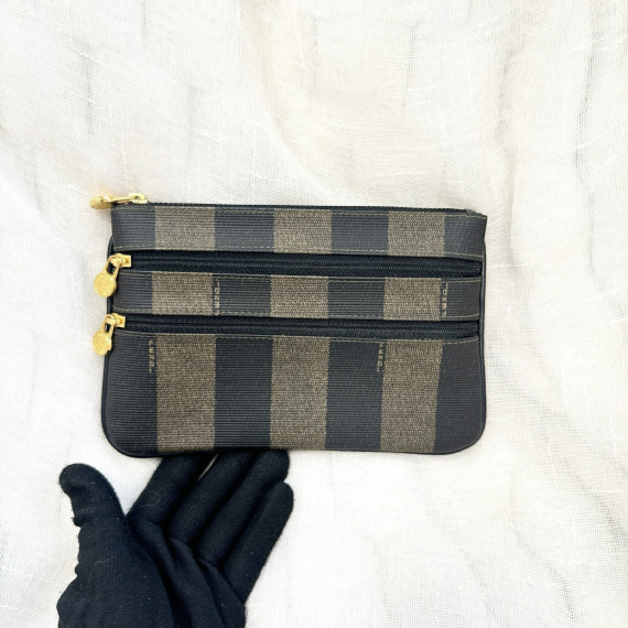 Fendi Pequin Stripe Clutch