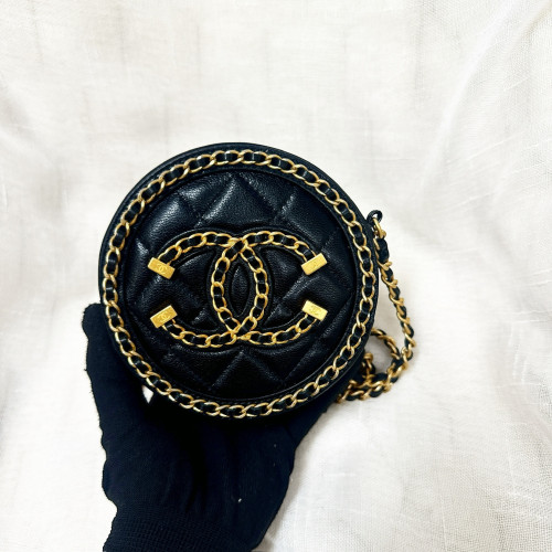 Chanel Chain Around Filigree Mini Round Bag