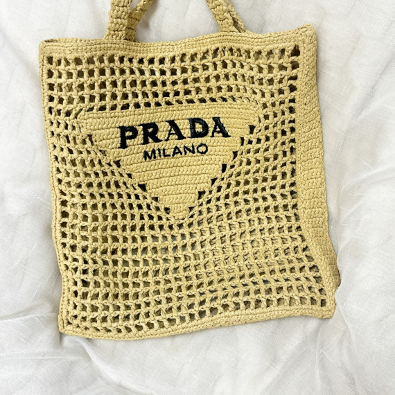 Prada Natural Crochet Tote